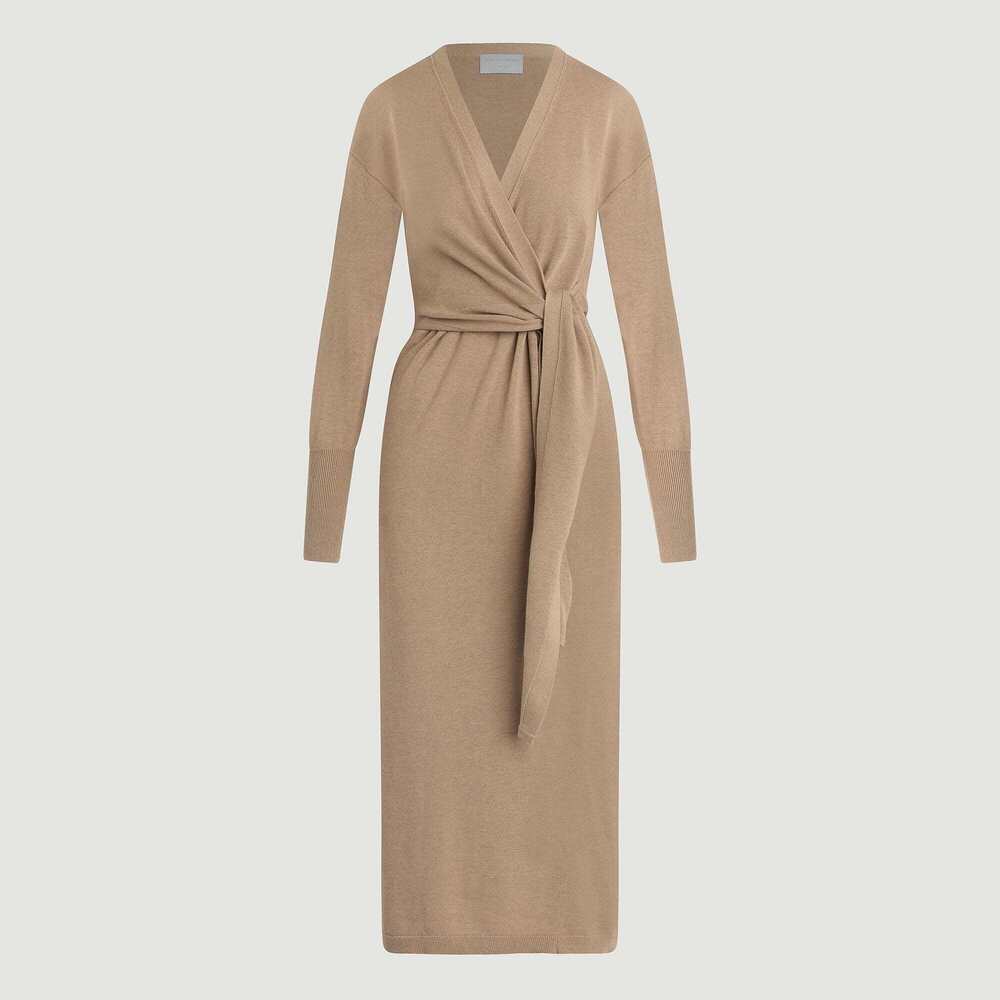 Modern Citizen Linden Front-Wrap Sweater Dress (Petite) Size LShiitake / Petite